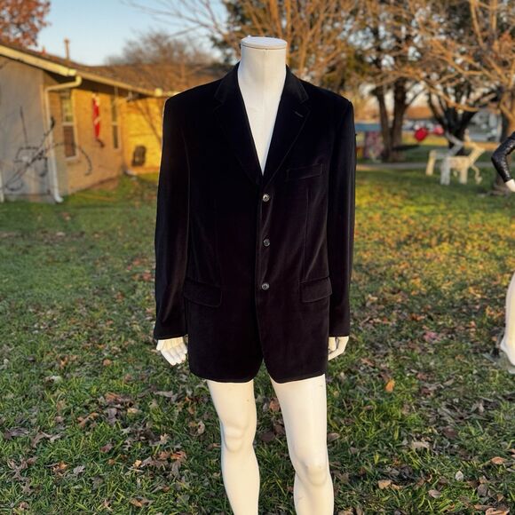 Pronto Uomo Other - Vintage Men's Velvet Jacket Suit Coat Formal Wear Black Tie Size XL